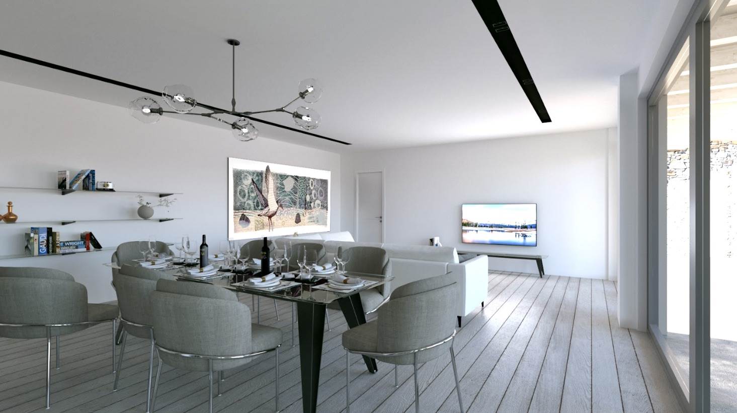 Zona giorno render